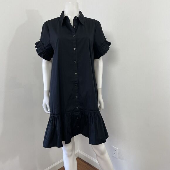 J. Crew Elegant Black Ruffle Mini Dress - Picture 4 of 12